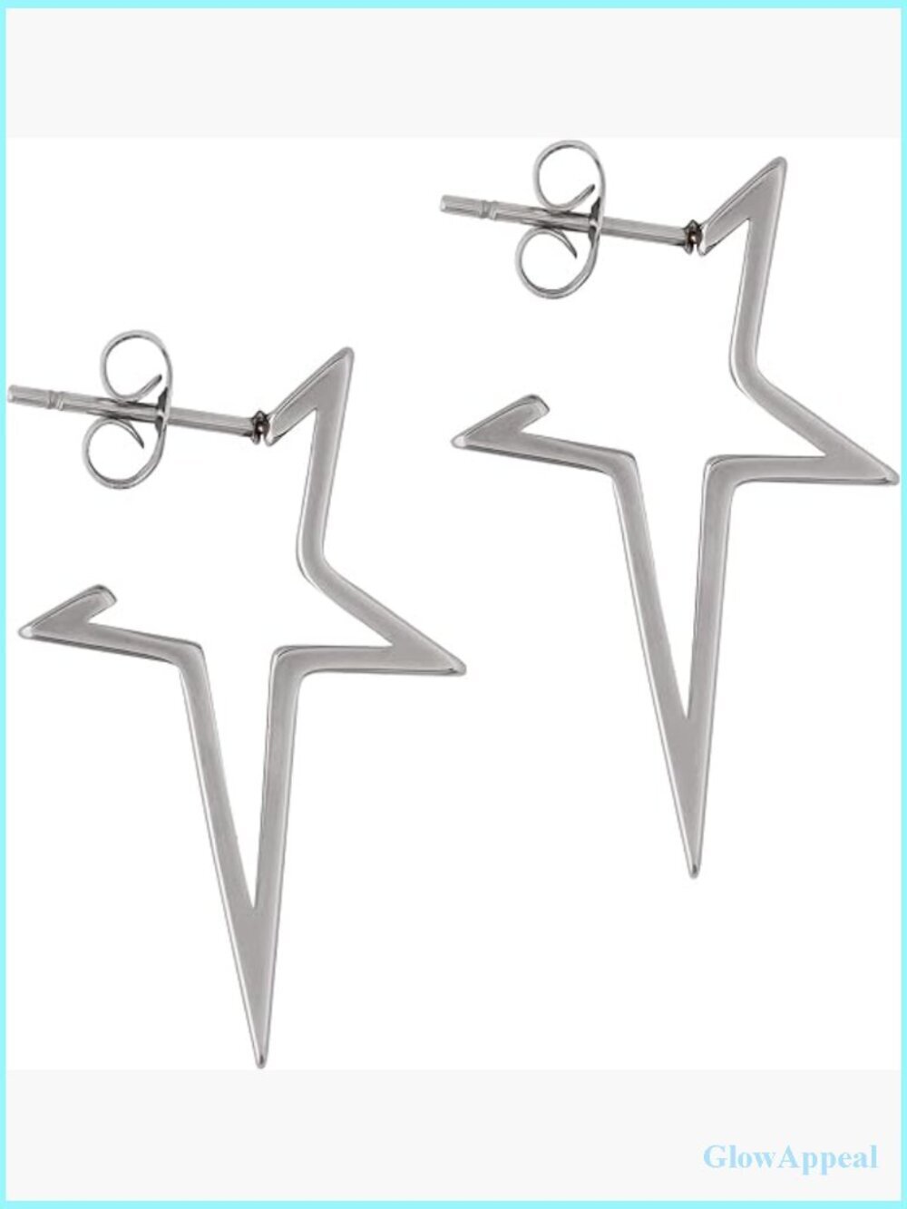 Stainless Steel Spike Star Dangle Earrings, Gothic Punk Y2K Jewelry